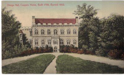 Old postcard. Otsego Hall, Coopers Home, Cooperstown, New York.