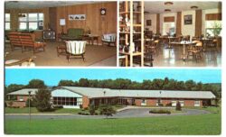 Chrome postcard. Presbyterian Homes of Central Pennsylvania, Sycamore Manor Convalescent and Rehabilitation Center, Montoursville, PA. Emily Stephens, Administrator. 1973.