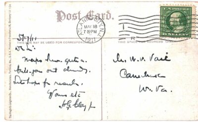 Old postcard.  Tenants Harbor Maine, Southen Island Light.  Harry G Clay Jr Maine Coast Real Estate.  1911. - Image 2