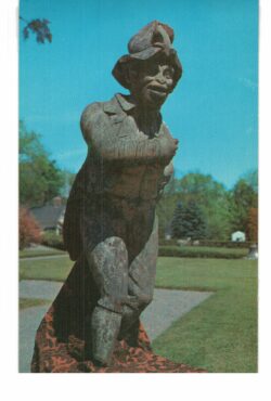 Chrome postcard.  Dancing Negro, Folk Art Collection, Fenimore House Museum, Cooperstown, New York.