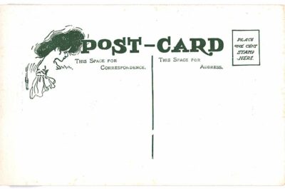 Old postcard.  They say there's germs in kisses.  But I like the little devils. Walter Wellman 1910. Mottokomik. - Image 2