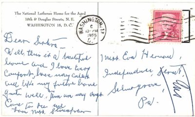 Chrome Postcard. Aerial view of The National Lutheran Home for the Aged, Washington DC. 1955. - Image 2