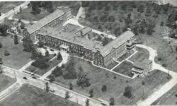 Chrome Postcard. Aerial view of The National Lutheran Home for the Aged, Washington DC. 1955.
