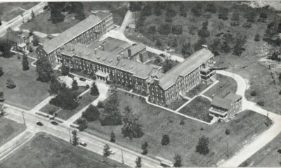 Chrome Postcard. Aerial view of The National Lutheran Home for the Aged, Washington DC. 1955.