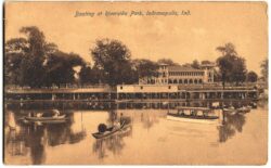 Old postcard. Boating at Riverside Park, Indianapolis, Indiana.  1909.