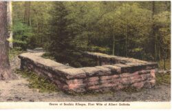 Old postcard. Grave of Sophia Allegre, first wife of Albert Gallatin, New Geneva, Pennsylvania.