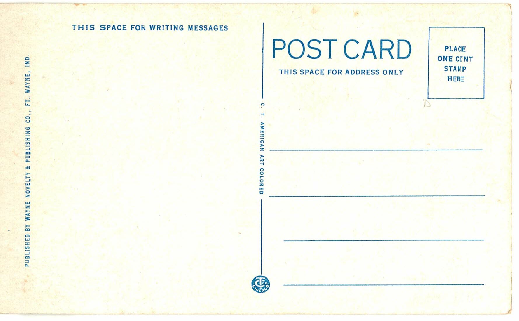 White border postcard. DAR Memorial, Madonna of the Trail, Pioneer Mothers, Richmond, Indiana. - Image 2