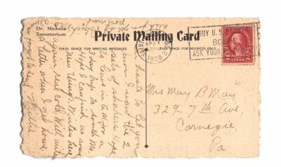 White border postcard.  Dr Nichols Sanatorium for Cancer, Savannah, Missouri. 1938. - Image 2