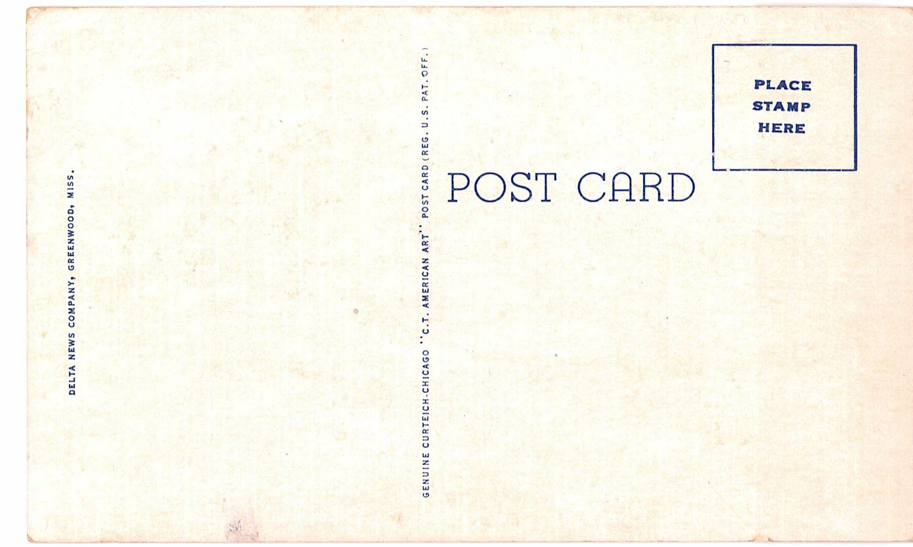 Linen postcard. Presbyterian Church, Clarksdale, Mississippi. - Image 2