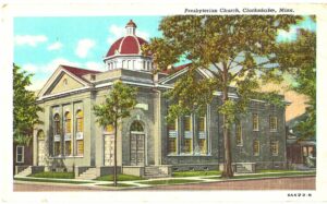 Linen postcard. Presbyterian Church, Clarksdale, Mississippi.