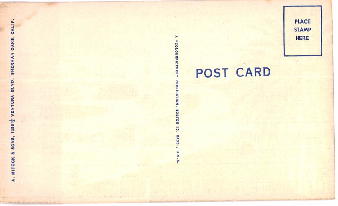 Linen postcard. Hollywood Freeway and City Hall, Hollywood, California. - Image 2