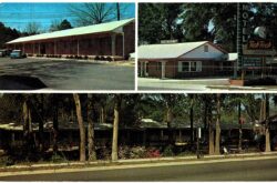 Chrome postcard.  Tick Tock Motel and Restaurant, Swainsboro, Georgia. Mr & Mrs Ray D Brannon, Owners, managers.