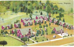 Linen postcard.  Tower Motor Court, Luray, Virginia. 1951.