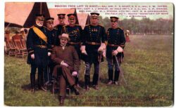 Old postcard.  The Secretary of War and Major General F D Grant Fort Sheridan, 1909, Illinois.
