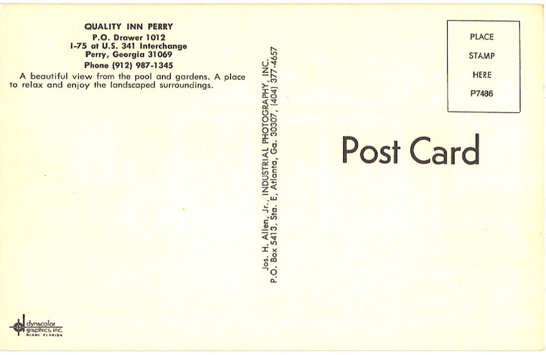Chrome postcard. Quality Inn, Perry, Georgia. - Image 2