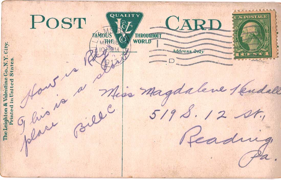 Old postcard. At Starr Island Park, Williamsport, Pennsylvania. 1913. - Image 2