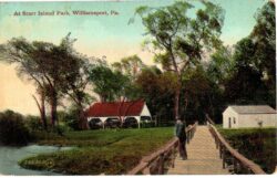 Old postcard.  At Starr Island Park, Williamsport, Pennsylvania. 1913.