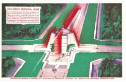 White border postcard.  Columbus Memorial Light, Dominican Republic, 1933 Chicago World's Fair, Illinois.