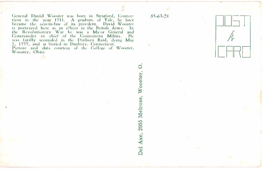 Postcard. General David Wooster, Esq, British Army, portrait. - Image 2