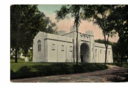 Old postcard.  Entrance to Green Mountain Cemetery, Montpelier, Vermont.
