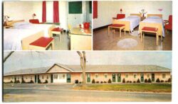 Chrome postcard.  General Swift Motel, Falmouth, Massachusetts.