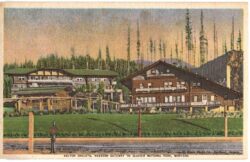 White border postcard.  Belton Chalets, Western Gateway to Glacier National Park, Montana.
