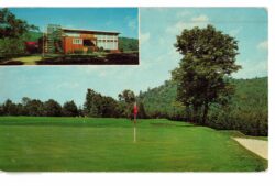 Chrome postcard.  Lake Tarleton Club, White Mountains, Pike, New Hampshire. Golf course, club house. 1958.