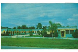 Chrome postcard. Morgan Motel, Bartow, Florida. Mr and Mrs I Y Hartman, Owner-Managers.