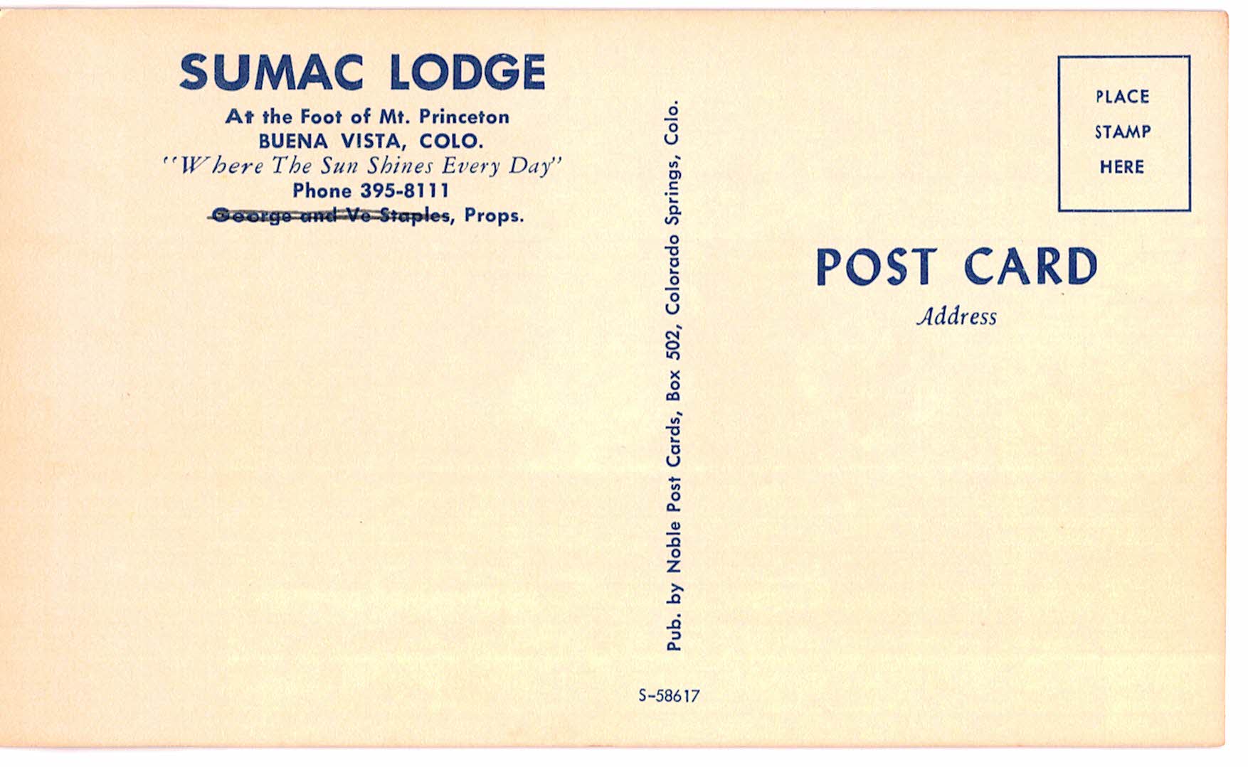 Chrome postcard. Sumac Lodge, Buena Vista, Colorado. - Image 2