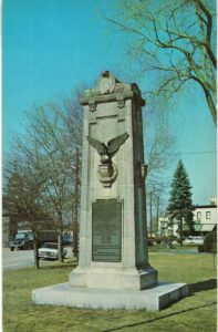 Chrome postcard. War Memorial, Hyler Park, Tenafly, Bergen County, New Jersey. 1962.