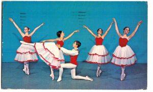Chrome postcard.  Class in Ballet, National Music Camp, Interlochen, Michigan. 1974.