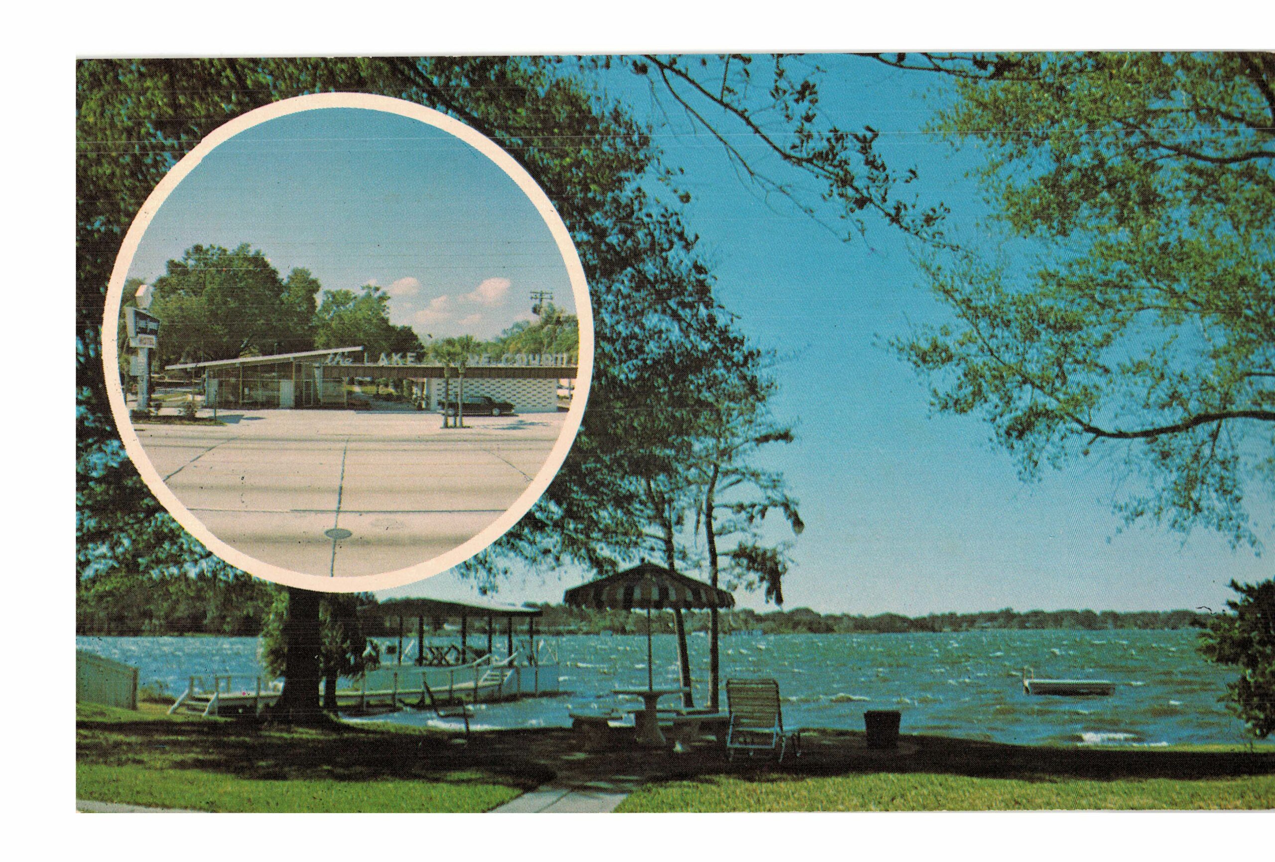 Chrome postcard. The Lake Shore Motel, Winter Park, Florida. The Hendersons.