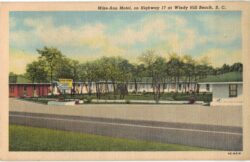 Linen postcard. Mike-Ann Motel, Windy Hill Beach, South Carolina.