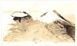 Real photo postcard.  Mt Rainier looking into crater.  RPPC.  Washington. 1939.