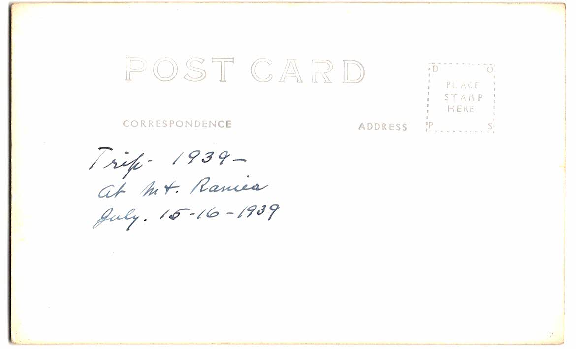 Real photo postcard. Mt Rainier looking into crater. RPPC. Washington. 1939. - Image 3