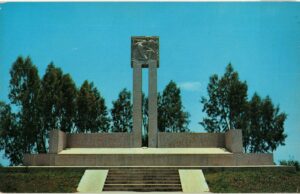 Chrome postcard. Fannin Monument, Goliad, Texas.