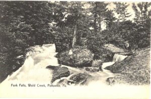 Old postcard. Fork Falls, Wold Creek, Pottsville, Pennsylvania.