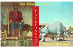 Chrome Postcard.  Paul Bunyan and Babe's Vacationland, Brainerd, Minnesota.