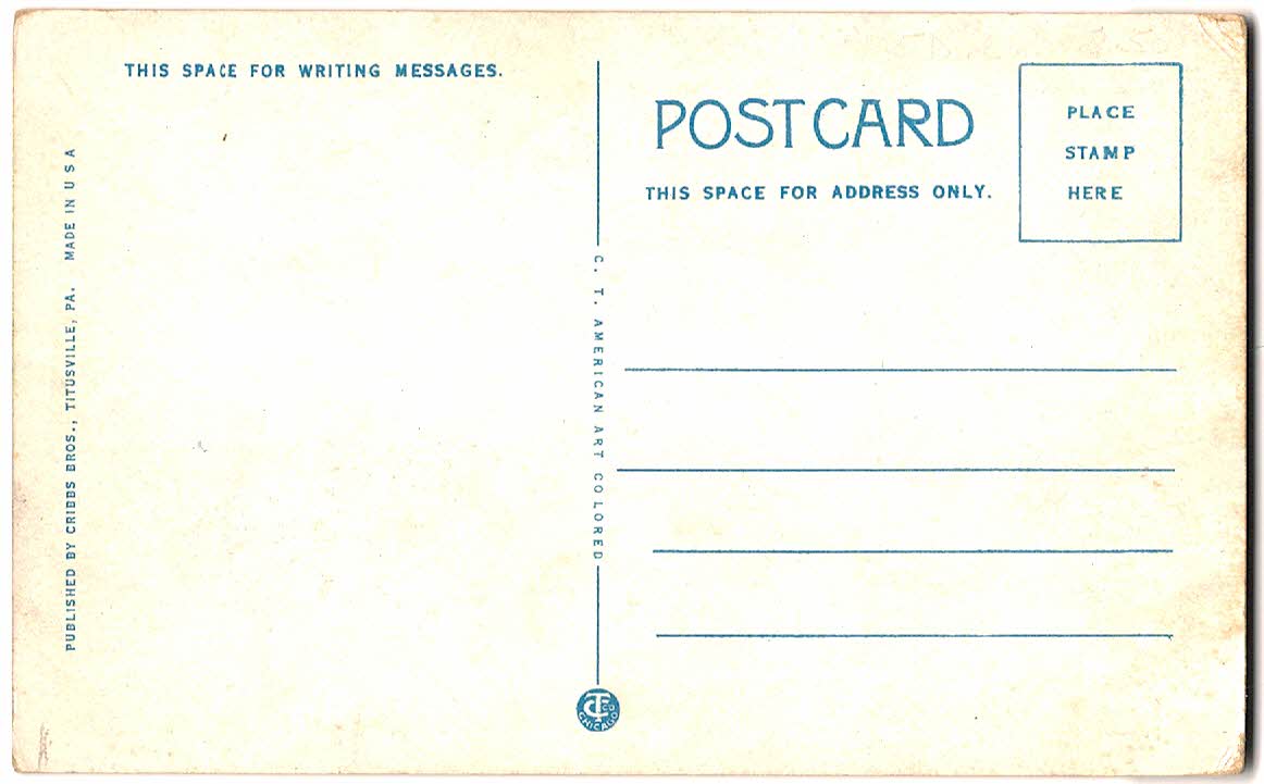White border postcard. Post Office, Titusville, Pennsylvania. - Image 2