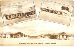 Linen postcard.  Spanish Trail Motor Hotel, Tucson, Arizona. 1945.
