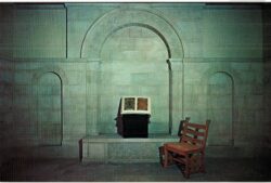 Chrome postcard.  University of Pittsburgh.  Cathedral of Learning.  The Irish International Room.  Book of Kells.  Pennsylvania. 1957.