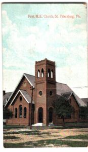 Old postcard. First ME Church, St Petersburg, Florida.