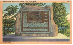 Linen postcard.  Shiverick Shipyard, Dennis, Cape Cod, Massachusetts. Sign.